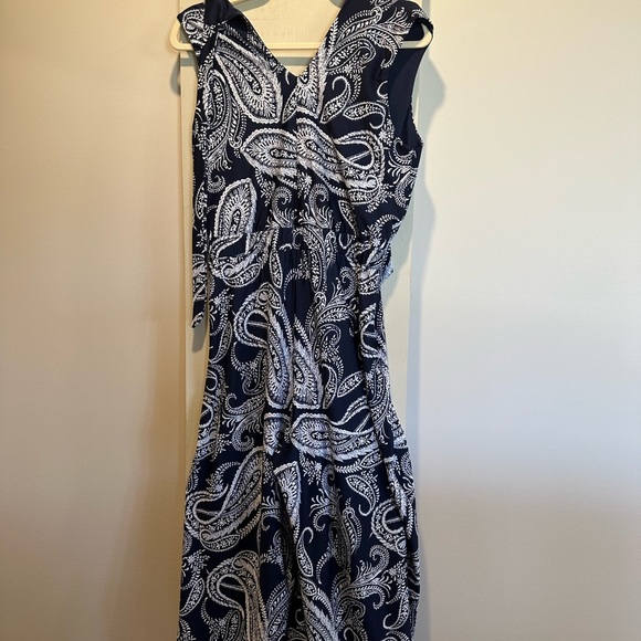 Navy Paisley Jumpsuit - Picture 8 of 9